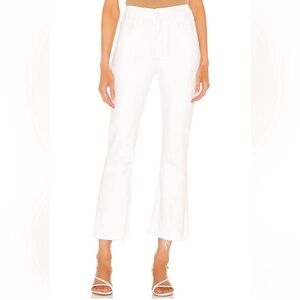 MOTHER The Hustler Ankle Fray White Jeans Size 25